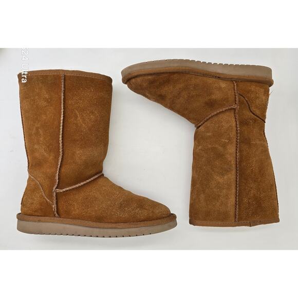 Koolaburra by UGG Koola Tall Chestnut Leather Winter Boots 1017089 Women's 6 - Picture 2 of 8